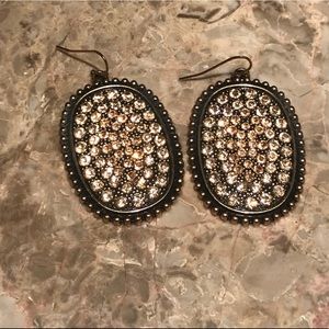 Plunder Designs Gold stone antiqued gold earrings